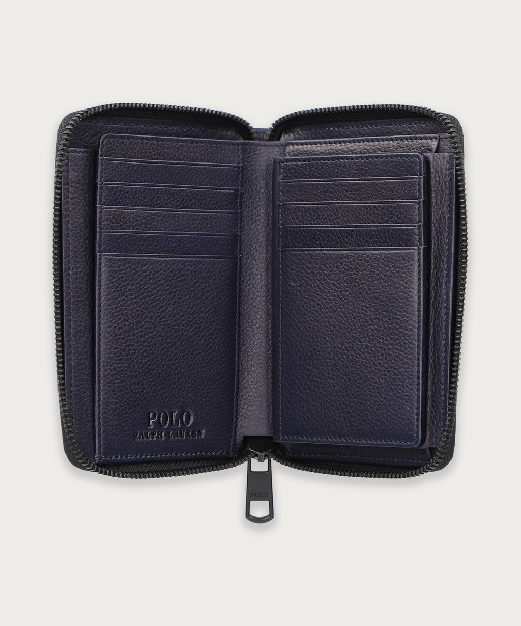 ソフトシュリンクレザー ラウンドジップ ビルフォールド コイン ウォレット