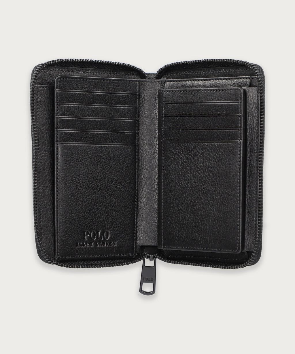 ソフトシュリンクレザー ラウンドジップ ビルフォールド コイン ウォレット