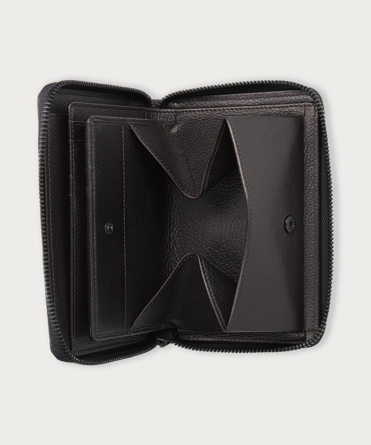 ソフトシュリンクレザー ラウンドジップ ビルフォールド コイン ウォレット