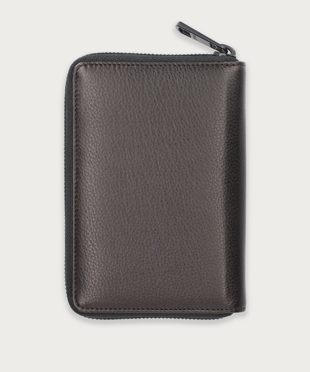 ソフトシュリンクレザー ラウンドジップ ビルフォールド コイン ウォレット