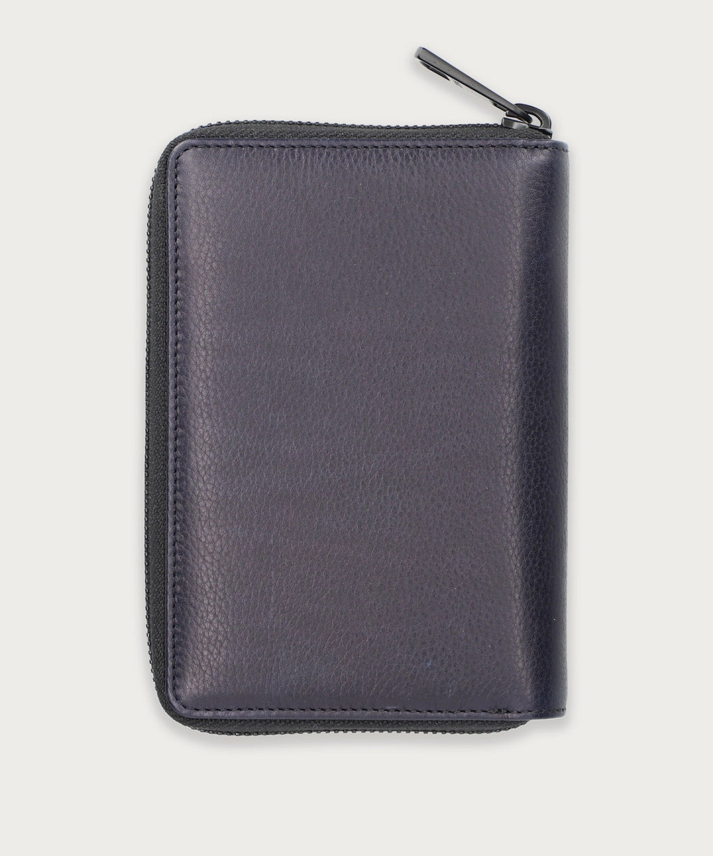 ソフトシュリンクレザー ラウンドジップ ビルフォールド コイン ウォレット