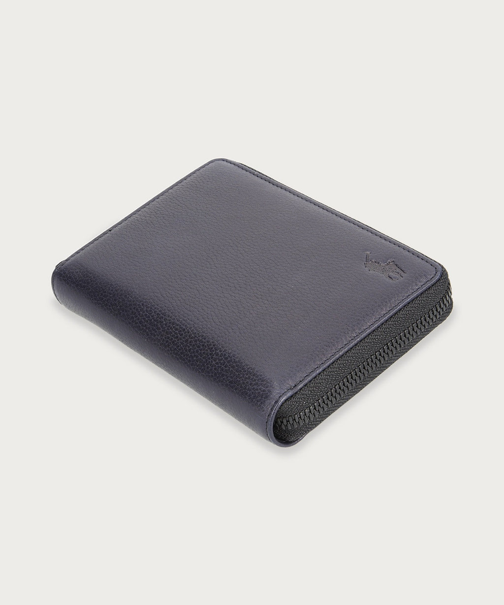 ソフトシュリンクレザー ラウンドジップ ビルフォールド コイン ウォレット