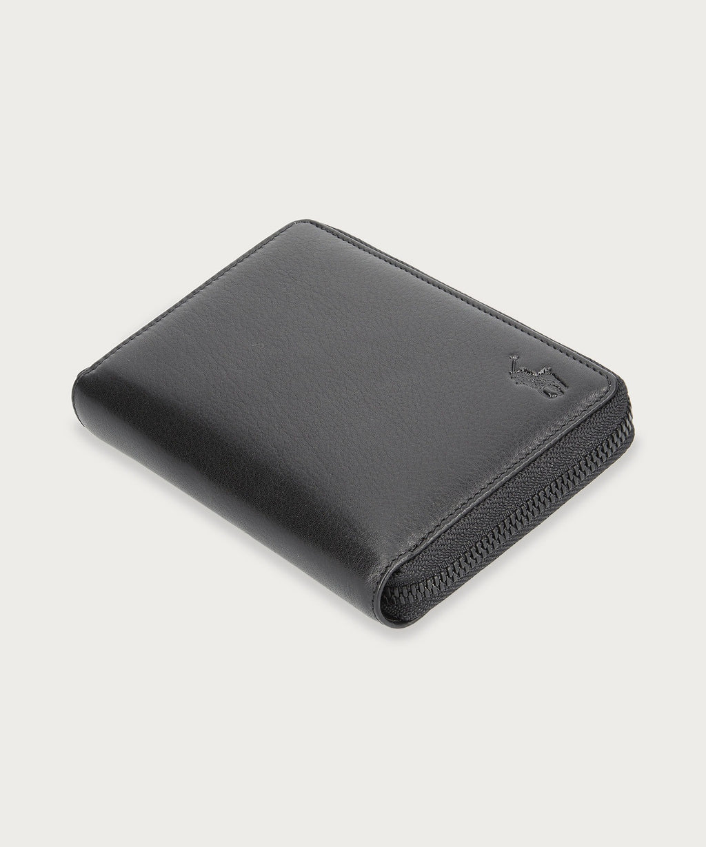 ソフトシュリンクレザー ラウンドジップ ビルフォールド コイン ウォレット