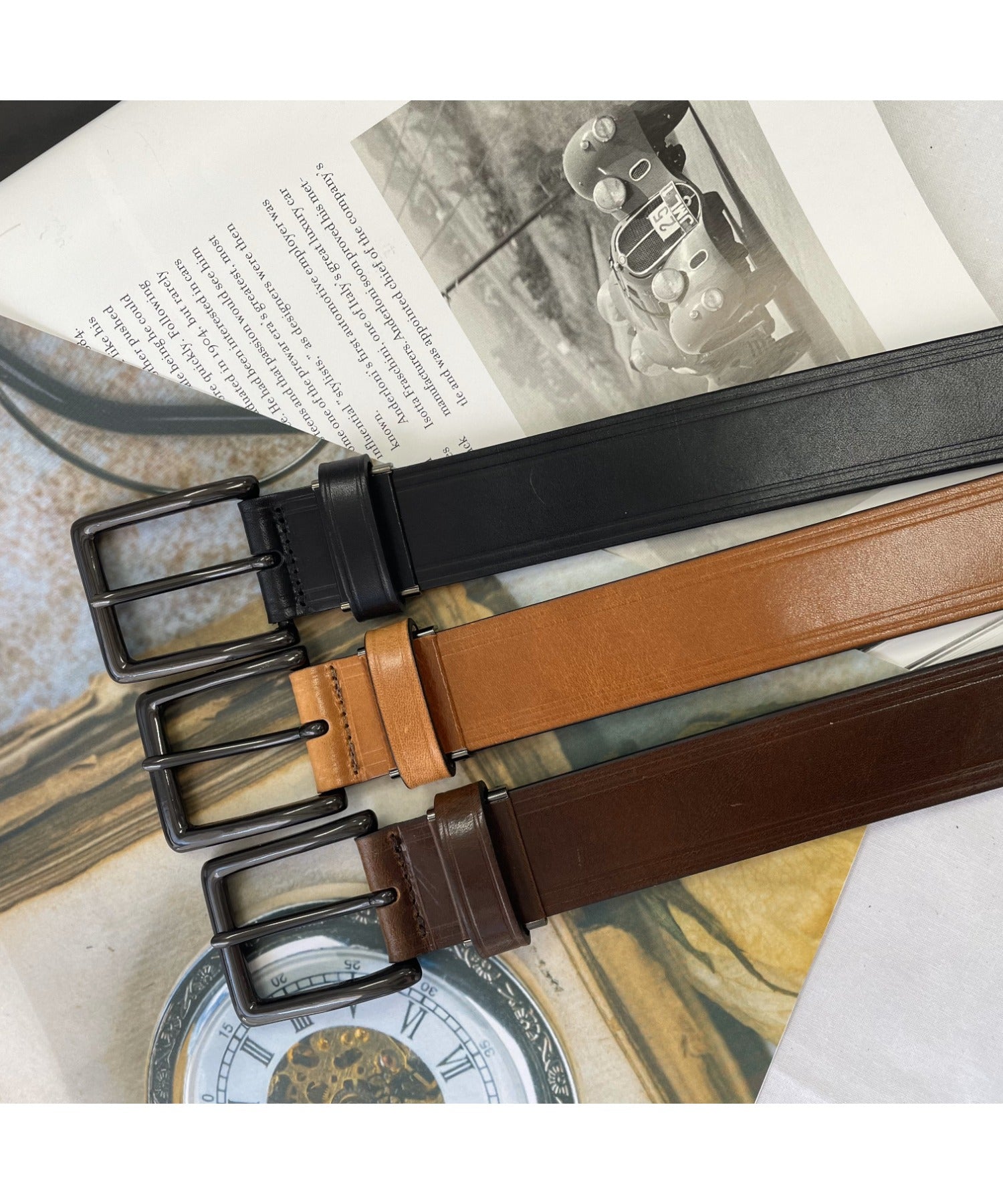 スムースレザー 33mm カジュアルベルト