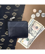 クラシックエンボス ラウンドファスナー ビルフォールドコイン ウォレット