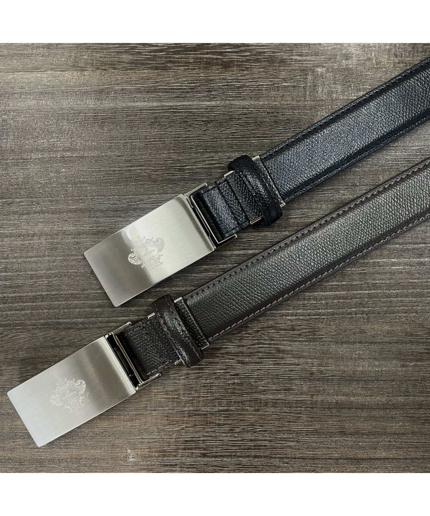 エンボスレザー 30mm スライドバックルベルト